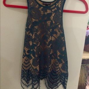 XS Express Emerald green Lace top
